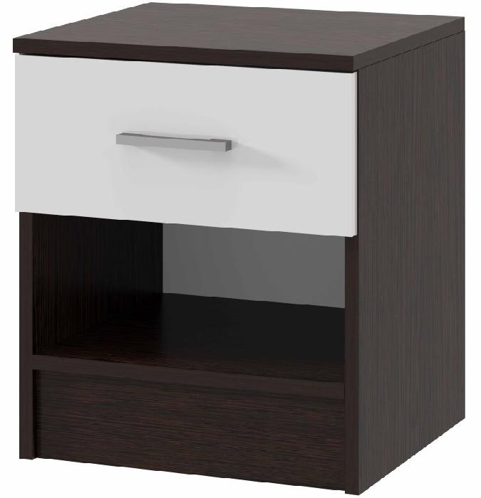 Тумба прикроватная Беатрис (венге цаво, белый глянец (ПАМИР) )