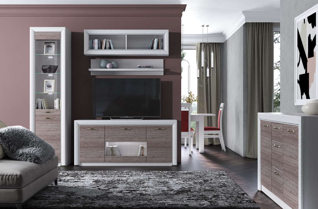 Фото Тумба RTV 1V2D1S Оливия (Olivia) от производителя Анрэкс в Крыму по цене 18 710 ₽