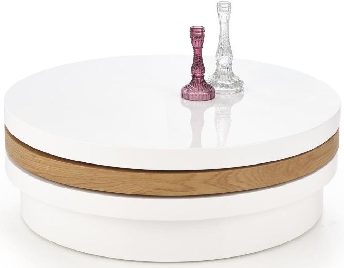 Стол журнальный Halmar Michelle (мдф, мдф-белый,  белый, белый-дуб золотой (Halmar ) )