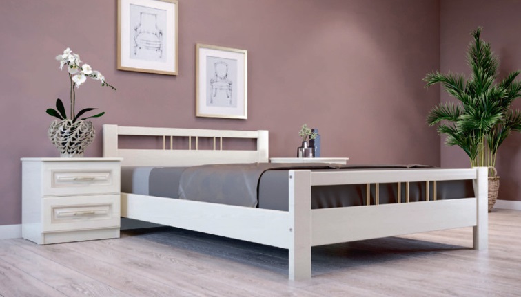 Фото Кровать двуспальная Вероника-3 (СМ 140х200) без основания с универсальными царгами от производителя Браво-мебель в Крыму по цене 13 070 ₽