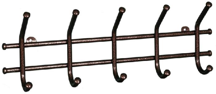 Вешалка настенная Норма 5 (медный антик  (Завод металлических изделий) )