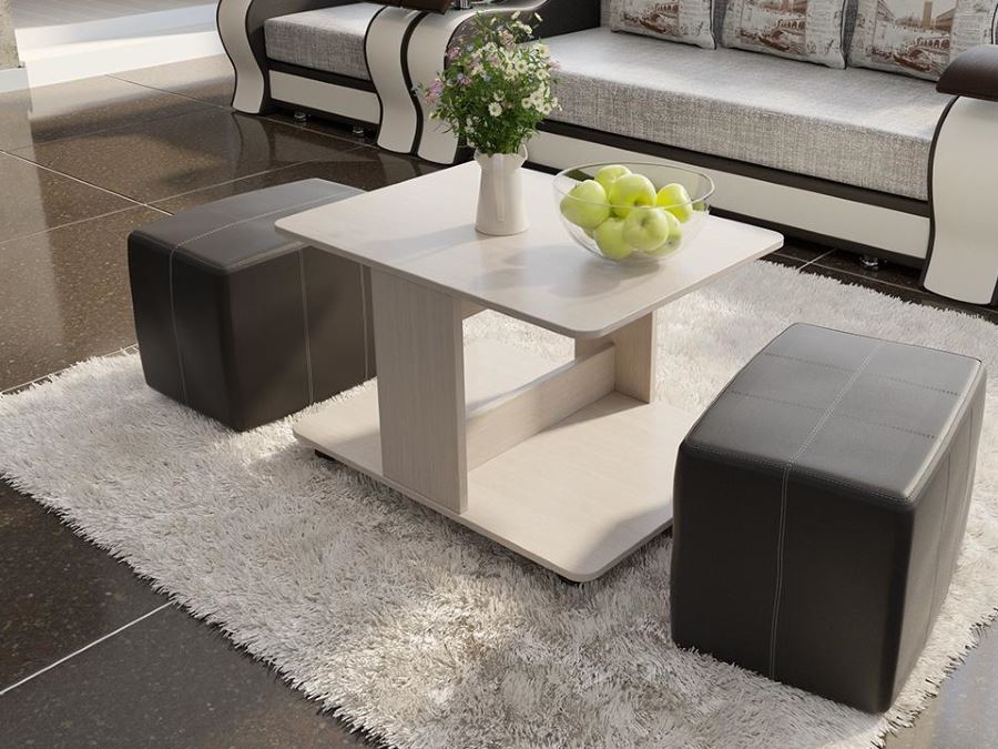 Фото Стол журнальный Капри с пуфиками от производителя ТриЯ в Крыму по цене 9 160 ₽