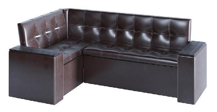 Кухонный уголок Остин исп.2 (7) (каркас скрытый, кожзам коричневый  (ТриЯ) )