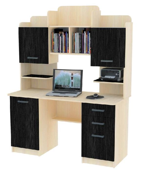 Стол компьютерный СК-9  (лдсп, лдсп-дуб молочный,  дуб молочный, дуб венге (Пирамида) )