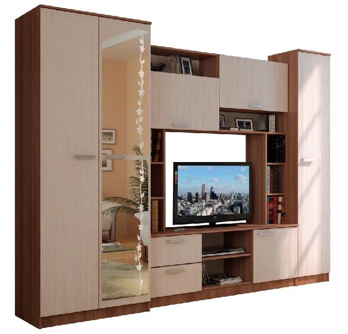 Стенка Флора (2,7) (ясень шимо темный, дуб атланта,(БТС))