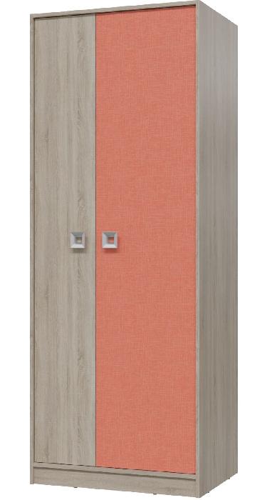Шкаф Сити (80) двухдверный (дуб сонома, дуб сонома-коралл,(Гранд Кволити))