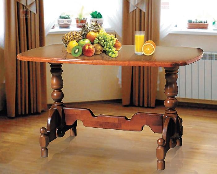 Стол обеденный 2 (1,3) (№4 массив дерева, мдф-вишня,  вишня (Фант-мебель) ) Стол обеденный 2 (1,3) (№4 массив дерева, мдф-вишня,  вишня (Фант-мебель) )