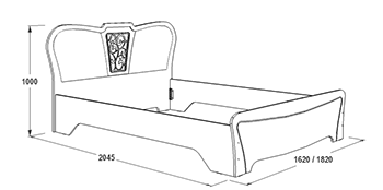 Фото Кровать двуспальная Ольга-12 МДФ (СМ 160х200) с ортопедическим основанием от производителя Фант-мебель в Крыму по цене 19 270 ₽