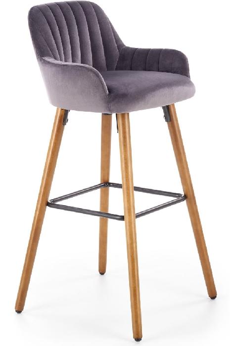 Стул барный Halmar H-93 ( Обивка стула:ткань, орех , темно-серый (Halmar ) )