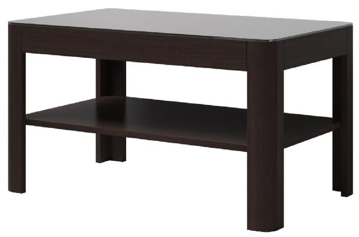 Столик журнальный typ 99 Togo (лдсп, стекло-черное,  венге ламинат (Helvetia) )