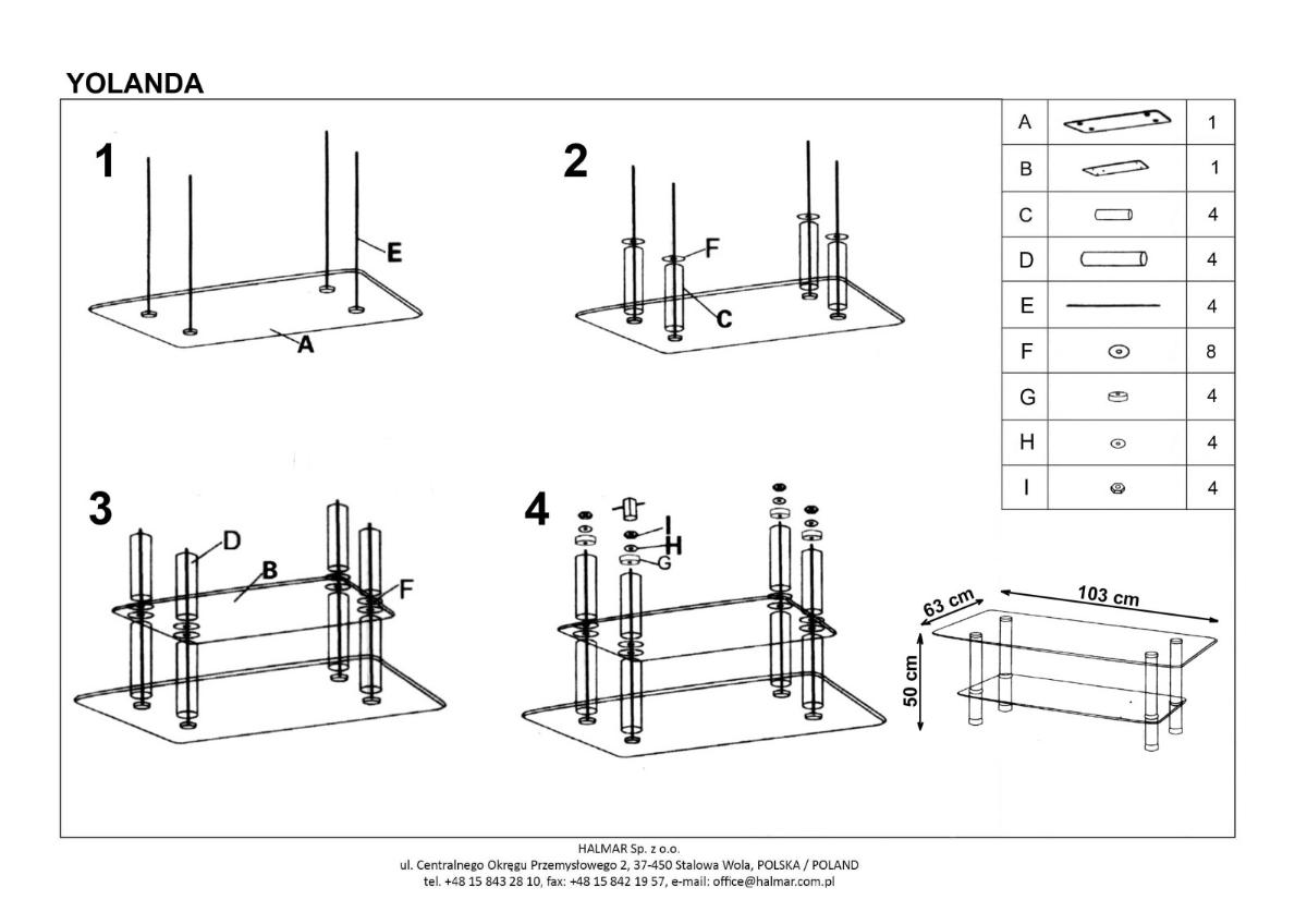 Фото Стол журнальный Halmar Yolanda от производителя Halmar  в Крыму по цене 9&nbsp;170 ₽