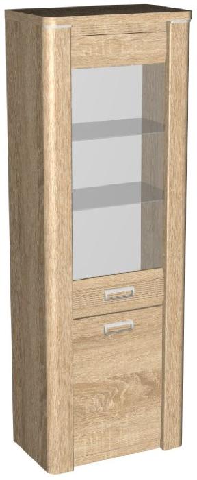 Пенал со стеклом высокий Магнолия ГМ-03 (дуб бардолино, дуб бардолино (СБК) )