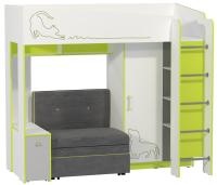 Фото detskie-krovati кровать двухъярусная 11.20 альфа (см 80х190) с основанием производитель Моби