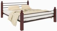 Фото derevyannye-krovati кровать двуспальная милана lux plus (см 140х190) трубка металл производитель Милсон