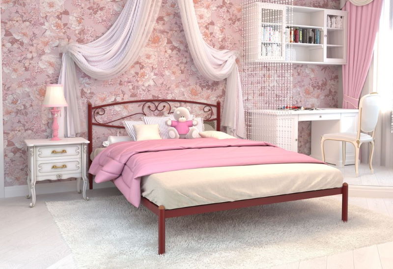 Фото Кровать двуспальная Каролина (СМ 140х200) трубка металл от производителя Милсон в Крыму по цене 12 790 ₽