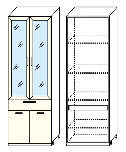 Фото Кухня Диана-4 (ЛДСП) шкаф 800 (ШП-2) от производителя Фант-мебель в Крыму по цене 11 530 ₽