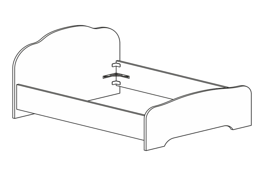 Фото Кровать односпальная Кэт-2 Эвита (СМ 120х200) не комплектуется настилом от производителя Диал в Крыму по цене 12 320 ₽