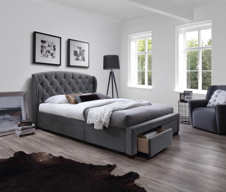 Фото Кровать двуспальная Halmar Sabrina (СМ 160х200) c ортопедическим основанием от производителя Halmar  в Крыму по цене 71 530 ₽