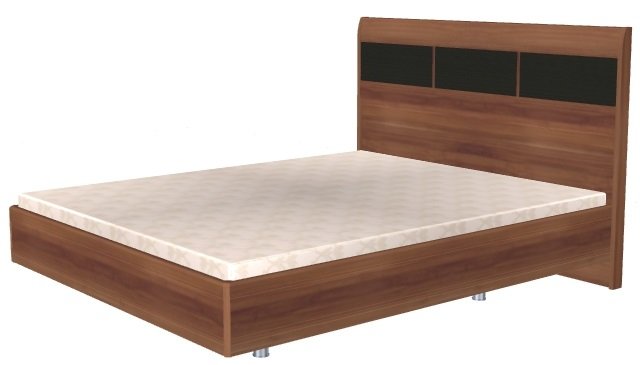 Кровать двуспальная Мелисса КР-2803 (СМ 160х200) с ламельным основанием ( 160х200 , ЛДСП/МДФ , слива валлис комбинированный , без подъемного мех. , без ящиков , без матраса (Лером) )