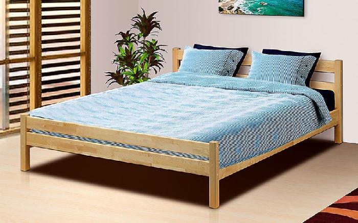 Кровать двуспальная В-1 (СМ 140х200) с основанием ладе ( 140х200 , дерево , лак (Марибель) )